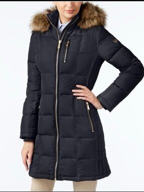 Michael Kors navy long puffer jacket women’s size XS